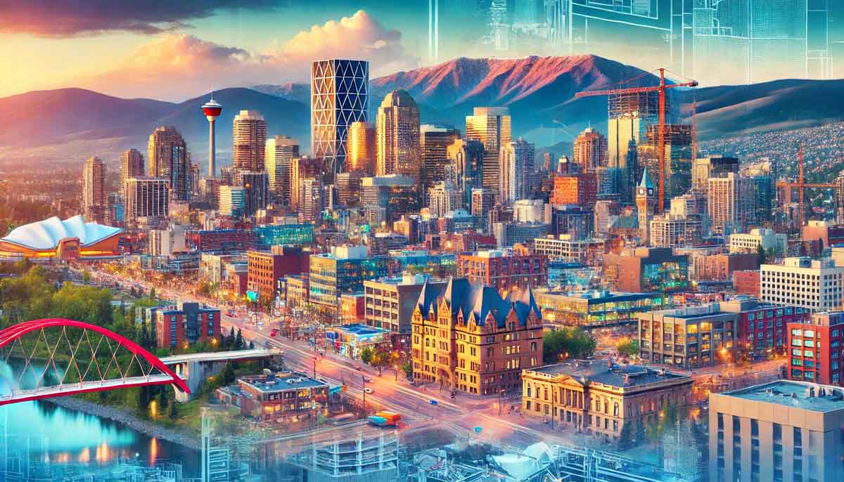 A-vibrant-cityscape-of-Calgary-with-a-mix-of-historical-and-modern-architecture