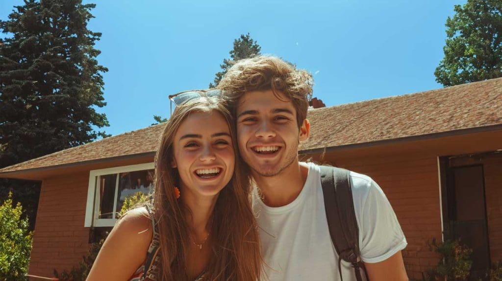 A Man And Woman Smiling For A Picture